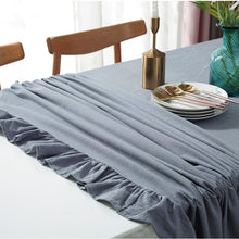 Load image into Gallery viewer, Round Vintage Lotus Edge Tablecloth Washed Pleated Cotton Color Matching Tablecloth Hotel Parents Square Decorative Cloth Cover Towel
