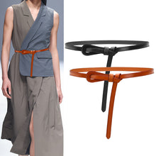 Load image into Gallery viewer, Thin Belt Non-Hole Design Decorative Band Waist Seal Dress Versatile Two-Layer Leather Women's Leather Belt