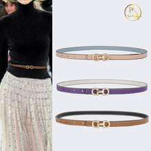 Load image into Gallery viewer, Women's Leather Thin Belt Korean-Style Simple Decorative Dress Pants Belt