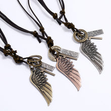 Load image into Gallery viewer, Wings Pendant Necklace Adjustable Simple Long Men's Necklace