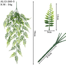 Load image into Gallery viewer, 5PCs Simulation Wall Hanging Green Plant KIC Leaf Monstera Green Rattan Wall Hanging Plant