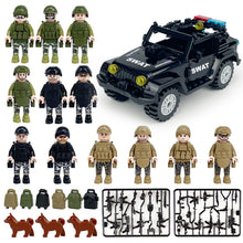 Load image into Gallery viewer, Jeep Black Special Police Doll Toy Weapon Shield Children's Small Particles Assembled Building Block Toys X001 Accessories