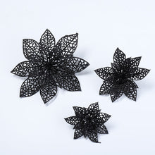 Load image into Gallery viewer, 12pcs/Set Christmas Tree Decorative Flowers Double-Layer Hollow Artificial Flowers