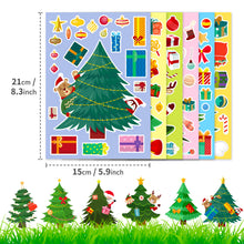 Load image into Gallery viewer, 6 Sheets/Pack Christmas Tree Face Changing Stickers Children Christmas Party DIY Christmas Tree Puzzle Stickers