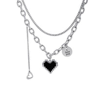 Load image into Gallery viewer, Titanium Steel Black Love Pendant Necklace Jewelry Pendant Set Decorative Jewelry