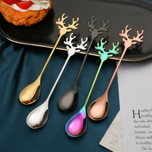 Load image into Gallery viewer, Coffee Dessert Spoon Stainless Steel Spoon Deer Spoon Christmas New Year Gift