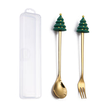 Load image into Gallery viewer, Q Christmas Dessert Spork Set Cute Doll Dessert Spoon Cartoon Tableware Fruit Fork Portable Coffee Spoon