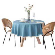 Load image into Gallery viewer, Round Linen Tablecloth TPU Waterproof and Oil-Proof Fabric Hotel Household round Table Dining Table Cloth Tablecloth