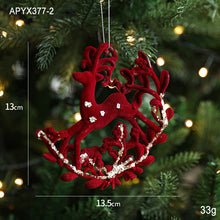 Load image into Gallery viewer, Flocking material Christmas pendant Holiday decoration Snowflake pendant Christmas tree pendant