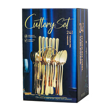 Load image into Gallery viewer, Stainless Steel Tableware Four Components Gift Set 6-Person Gift Box Knife, Fork and Spoon 24-Piece Set