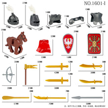 Load image into Gallery viewer, Medieval Knight Equipment Upgrade Package 1601 Accessories Model Children Assembling Building Blocks Toy Soldier