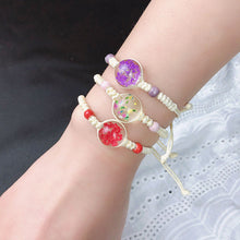 Load image into Gallery viewer, Dried Petal Braided Rope Bracelet Female Stretch Japanese and Korean Girlfriends Carrying Strap Children