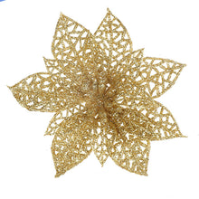 Load image into Gallery viewer, 12pcs/Set Christmas Tree Decorative Flowers Double-Layer Hollow Artificial Flowers