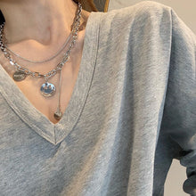 Load image into Gallery viewer, Titanium Steel Black Love Pendant Necklace Jewelry Pendant Set Decorative Jewelry