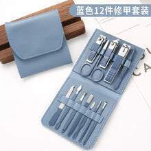Load image into Gallery viewer, Rose Golden Scissors Nail Clippers Suit Tri-Fold Bag 16-Piece Pedicure Manicure Implement Ladies