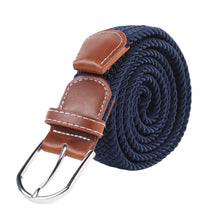 Load image into Gallery viewer, Men's Casual Stretch Woven Leather Belt Young Students Woven Canvas Pin Buckle Elastic Waistband
