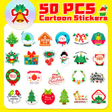 Load image into Gallery viewer, 50 Sheets Christmas Stickers Christmas Party DIY Glazing Plate Glass Layout Decorating Stickers