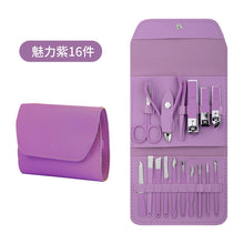 Load image into Gallery viewer, Color Stainless Steel Nail Clippers Set Nail Scissors Nail Beauty Tool Set Full Set Exfoliating Scrub Scissors Nail Clippers
