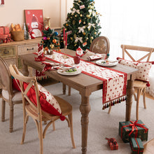 Load image into Gallery viewer, Christmas Jacquard Elk Table Runner Tassel Table Runner Holiday Decoration Supplies