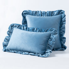Load image into Gallery viewer, Ruffled Solid Color Pillow Cover Velvet Sofa Home Soft Backrest Cushion Cover