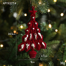 Load image into Gallery viewer, Flocking material Christmas pendant Holiday decoration Snowflake pendant Christmas tree pendant