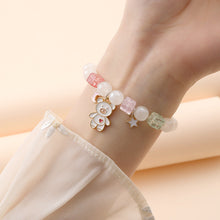 Load image into Gallery viewer, Small Commodity Bracelet Ornament Korean Style Fresh Sweet Clow M Crystal String Beads Children Student Bracelet Female