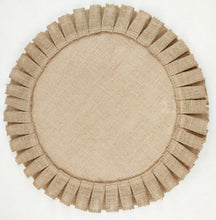 Load image into Gallery viewer, Round simple style natural color, evening placemat table mat coaster Japanese style, environmentally friendly fringed jute placemat
