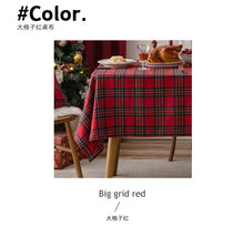 Load image into Gallery viewer, Christmas Holiday Tablecloth Red Plaid Table Cloth Living Room Decoration Tea Table Cloth Table Mat Rectangular Tablecloth