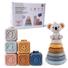 Load image into Gallery viewer, Infant Puzzle Building Blocks Cognitive Relief Square Soft Building Blocks Jenga Vinyl Building Blocks of Flexible Glue Toys