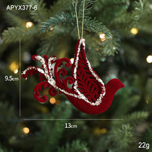 Load image into Gallery viewer, Flocking material Christmas pendant Holiday decoration Snowflake pendant Christmas tree pendant