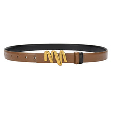 Load image into Gallery viewer, Smooth Buckle Leather Belt Women's Fashion All-Match Casual Jeans Belt Women's