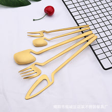 Load image into Gallery viewer, Creative Stainless Steel Hanging Cup Tableware Wall Hanging Knife, Fork and Spoon Coffee Spoon Cake Fork Fruit Fork Ice Spoon Can Be Hanging Cup Wall
