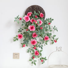 Load image into Gallery viewer, Artificial Rose Vine Indoor Home Decoration Fake Flower Rattan Wall Hanging Green Plant