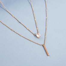 Load image into Gallery viewer, Rhinestone Water Drop Women's Necklace Strip Double-Layer Pendant Simple Necklace