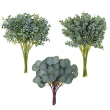 Load image into Gallery viewer, 12PCs Artificial Eucalyptus Leaf Green Plant Dining Table Flower Arrangement Hand Feel Mixed Eucalyptus Handle Bundle