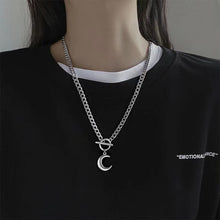 Load image into Gallery viewer, Harajuku OT Buckle Moon Punk Disco Necklace Retro Street Dark Cold Wind