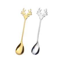 Load image into Gallery viewer, Coffee Dessert Spoon Stainless Steel Spoon Deer Spoon Christmas New Year Gift