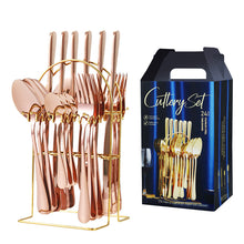 Load image into Gallery viewer, Product Stainless Steel Tableware 24-Piece Set 1010 Four Main Pieces Knife, Fork and Spoon