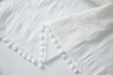 Load image into Gallery viewer, Tablecloth French Romantic Cotton Linen Cut White Fur Ball Rectangular Table Cloth