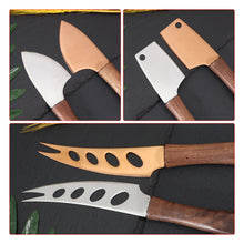 Load image into Gallery viewer, Stainless Steel Cheese Knife Walnut Wooden Handle Cheese Knife Baking Butter Knife Cheese Tool Set