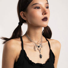 Load image into Gallery viewer, Dark Punk Necklace Set Heart Wings Pendant Neck Accessories Sword-Shaped Halloween Necklace