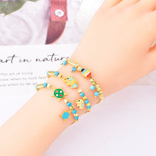 Load image into Gallery viewer, Ornament Cartoon Animal Bracelet Golden Lucky Beads Lucky Elephant Turtle Pendant Titanium Steel Bracelet Does Not Fade