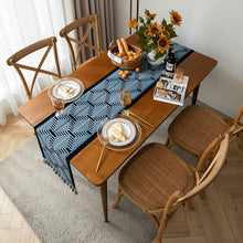 Load image into Gallery viewer, Jacquard Table Runner American Retro Geometric Line Tassel Table Runner Polyester Tablecloth Tailstock Flag Chest of Drawers Dustproof Tablecloth