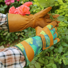 Load image into Gallery viewer, Womens Gardening Gloves with Grain Leather for Yard Work,Rose Pruning and Daily Work Perfect Fitting for Women,Long