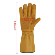 Load image into Gallery viewer, Womens Gardening Gloves with Grain Leather for Yard Work,Rose Pruning and Daily Work Perfect Fitting for Women,Long