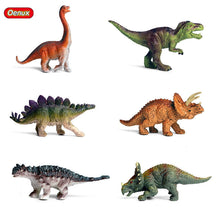 Load image into Gallery viewer, Oenux Mini Jurassic Stegosaurus Saichania Solid PVC Dinosaur World Animal Model Action Figures Collection Toy For Kids
