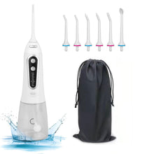 Load image into Gallery viewer, Oral Irrigator 5 Modes Portable Rechargeable Dental Water Jet 6 Nozzles Waterproof 300ML Tank Water Flosser For Teeth Whitening 0ral irrigator