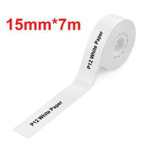 Load image into Gallery viewer, P12 Label Printer Sticker 15mm*7m Self-adhesive Continuous Label Paper Suit for Pristar P12 Marklife P12 Thermal Label Printer