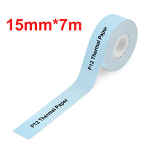 Load image into Gallery viewer, P12 Label Printer Sticker 15mm*7m Self-adhesive Continuous Label Paper Suit for Pristar P12 Marklife P12 Thermal Label Printer