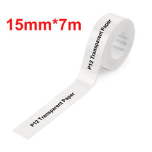 Load image into Gallery viewer, P12 Label Printer Sticker 15mm*7m Self-adhesive Continuous Label Paper Suit for Pristar P12 Marklife P12 Thermal Label Printer